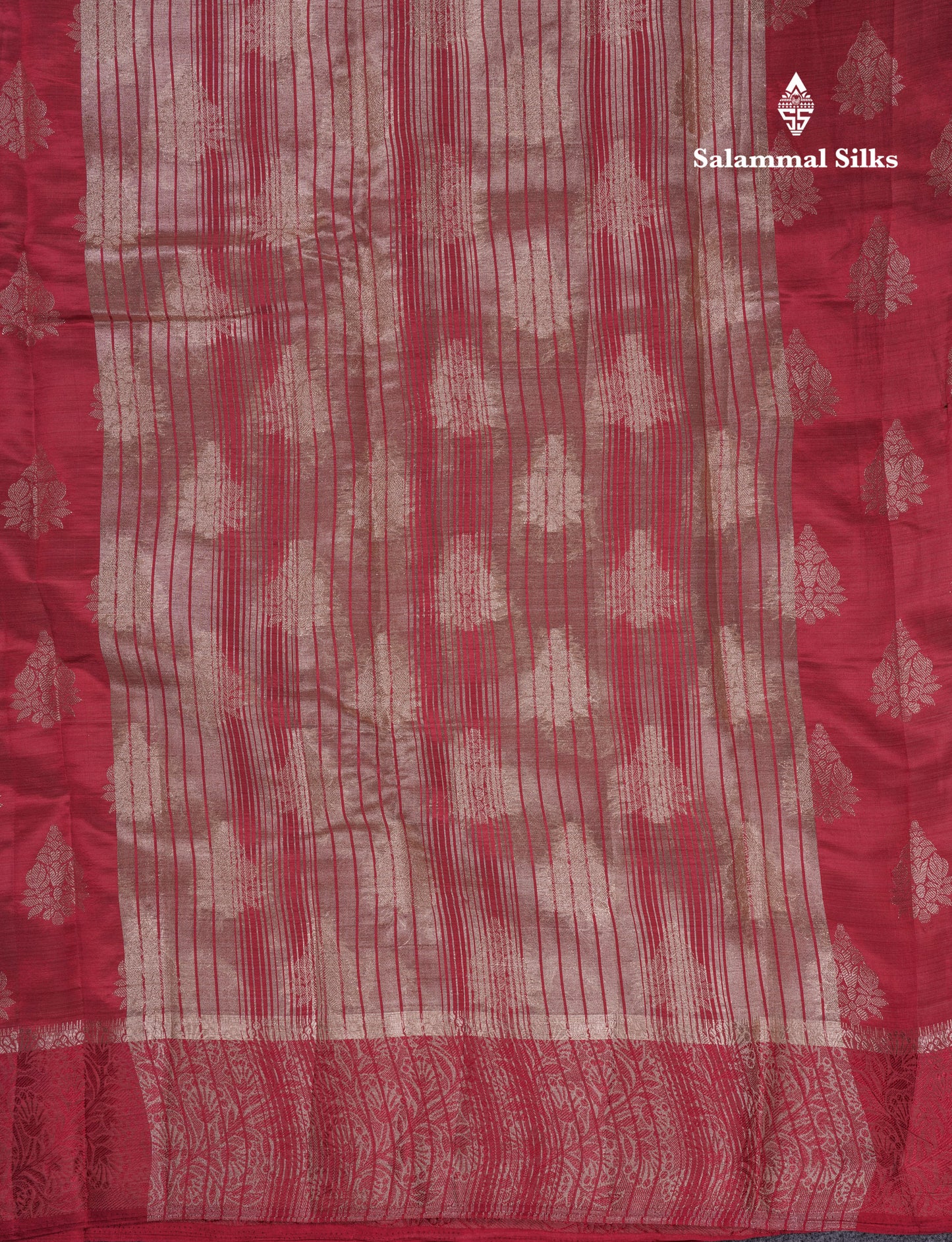 Beautiful Dark Magenta Semi Raw Silk Saree With Fancy Border