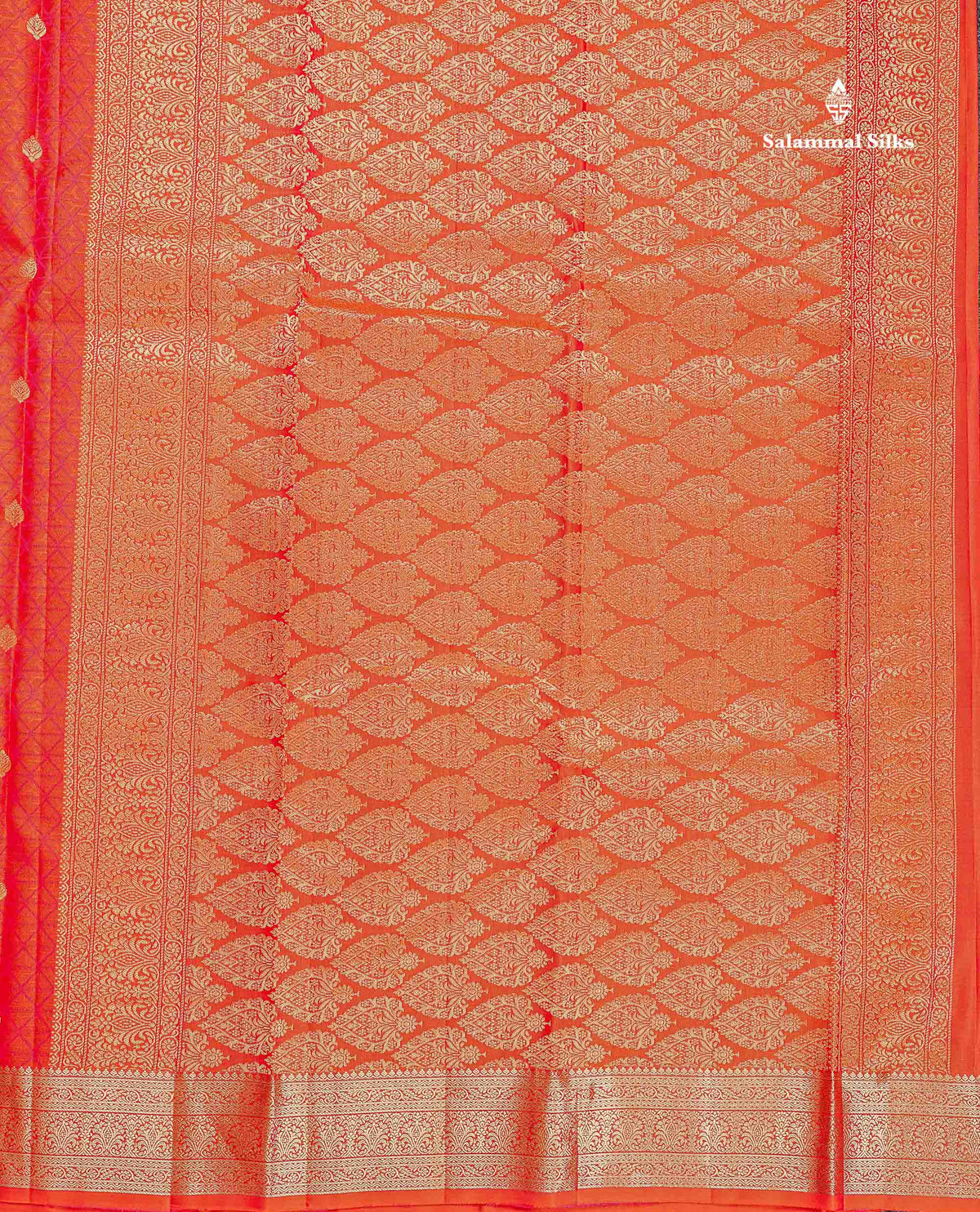 Pure Kanjivaram Silk Saree - Peacock Blue Colour Body Zari Buttas With Medium Border