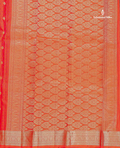 Pure Kanjivaram Silk Saree - Peacock Blue Colour Body Zari Buttas With Medium Border