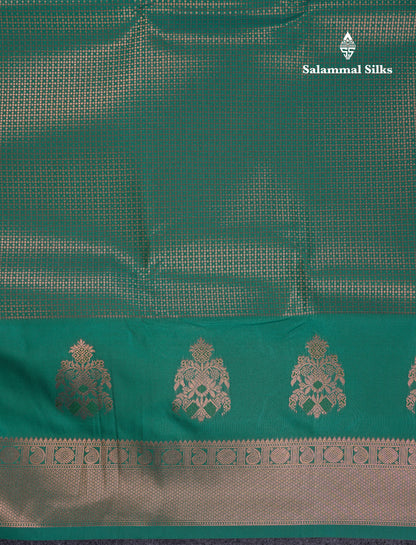 Beautiful Dual Tone Pink Semi Silk Saree With Contrast Peacock Green Blouse