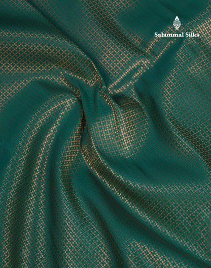 Beautiful Dual Tone Pink Semi Silk Saree With Contrast Peacock Green Blouse