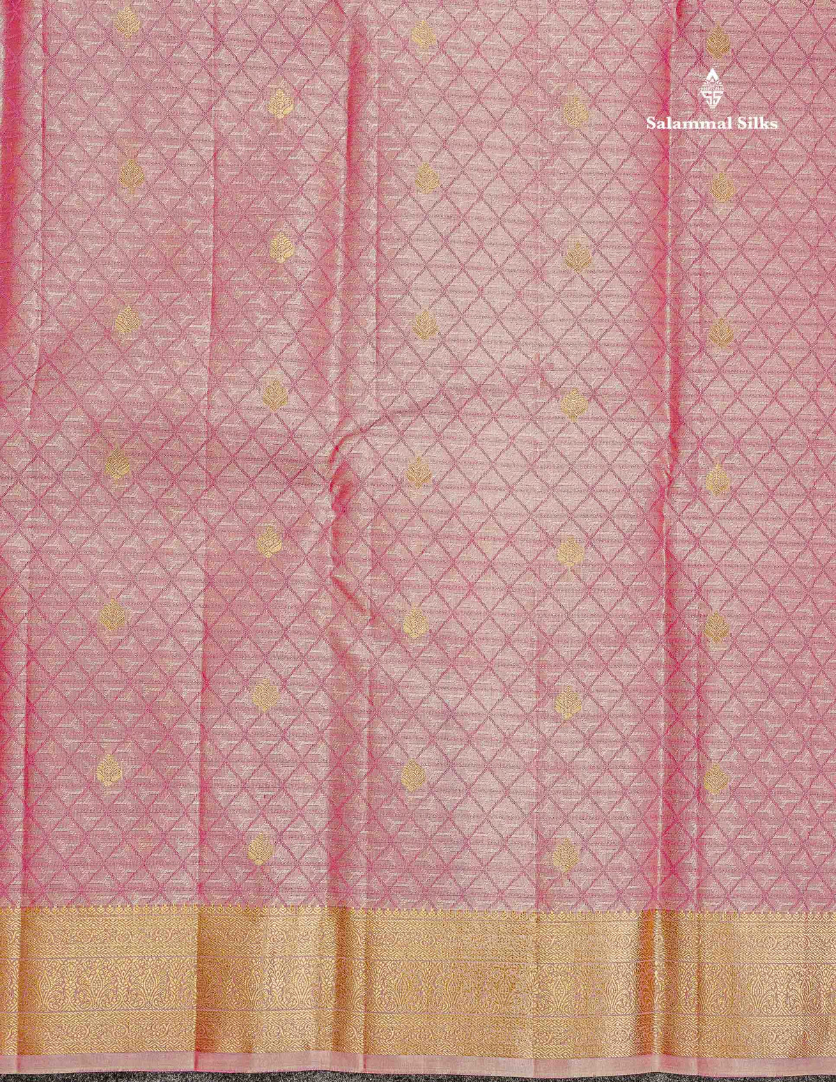 Pure Kanjivaram Silk Saree - Peacock Blue Colour Body Zari Buttas With Medium Border