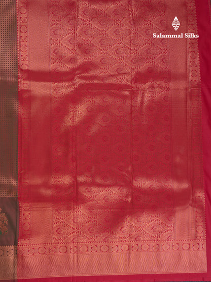 Beautiful Dual Tone Pink Semi Silk Saree With Contrast Peacock Green Blouse