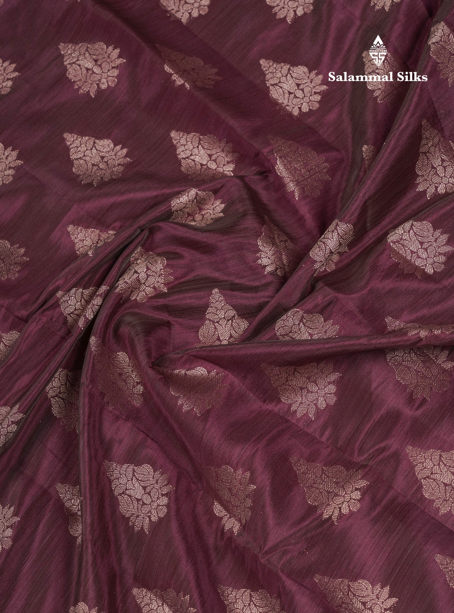 Beautiful Dark Magenta Semi Raw Silk Saree With Fancy Border