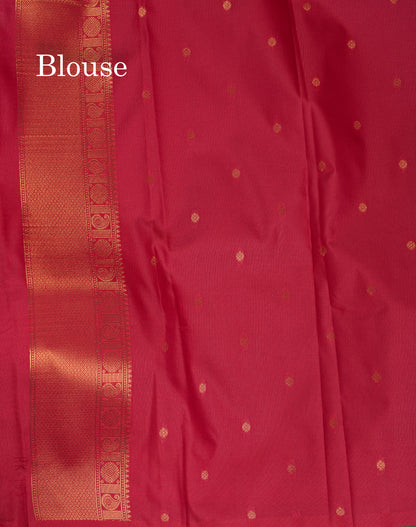 Beautiful Dual Tone Pink Semi Silk Saree With Contrast Peacock Green Blouse