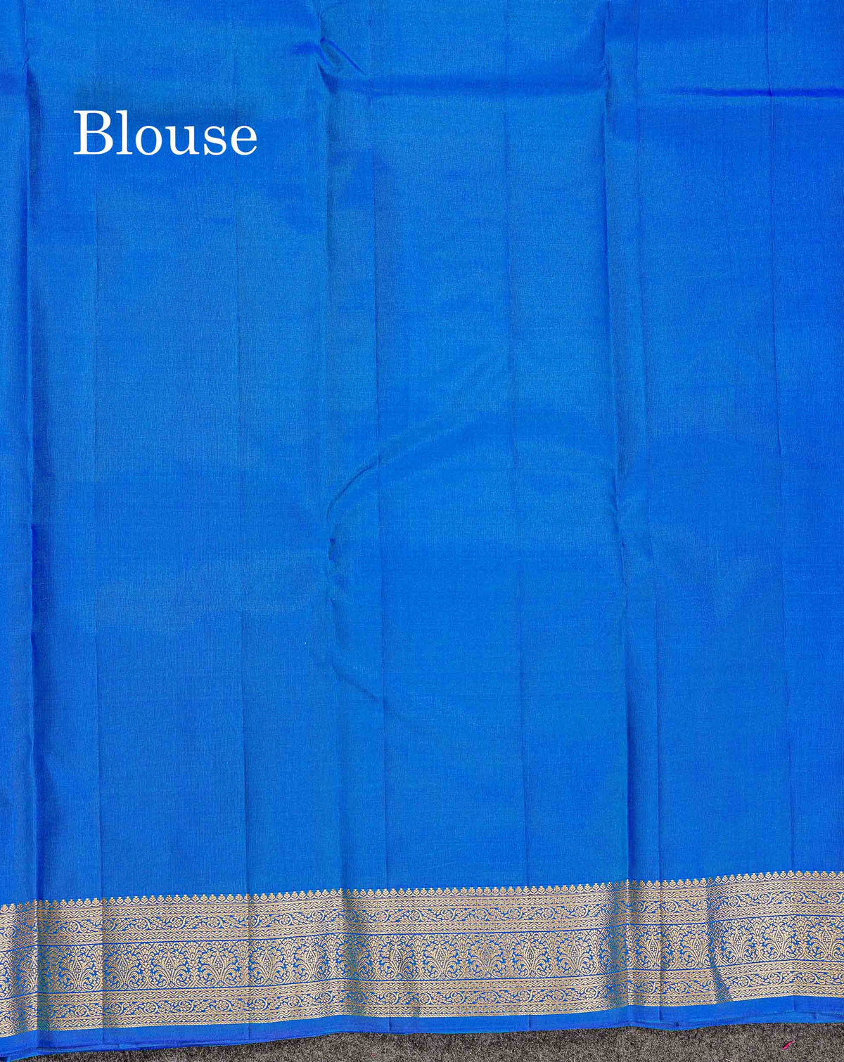 Pure Kanjivaram Silk Saree - Peacock Blue Colour Body Zari Buttas With Medium Border