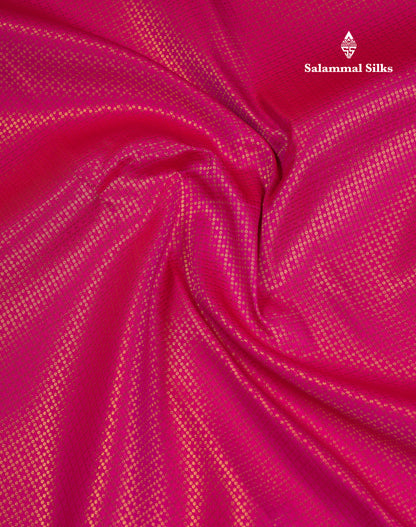 Beautiful Dual Tone Pink Semi Silk Saree With Contrast Peacock Green Blouse