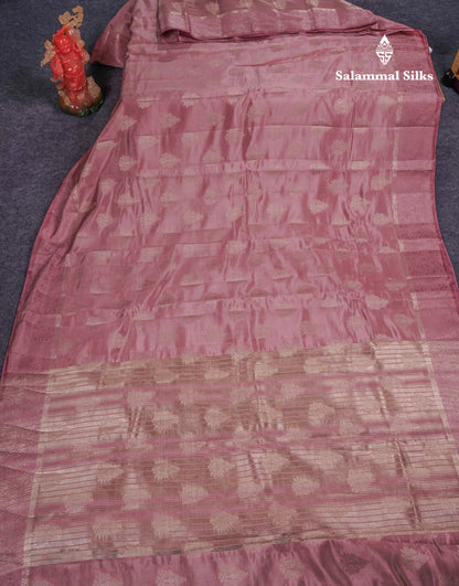 Beautiful Dark Magenta Semi Raw Silk Saree With Fancy Border