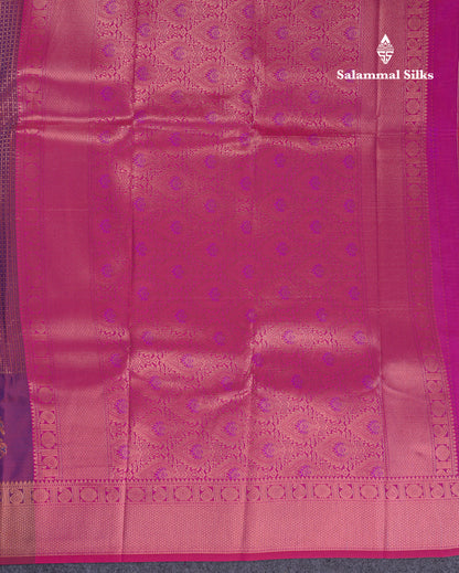 Beautiful Dual Tone Pink Semi Silk Saree With Contrast Peacock Green Blouse