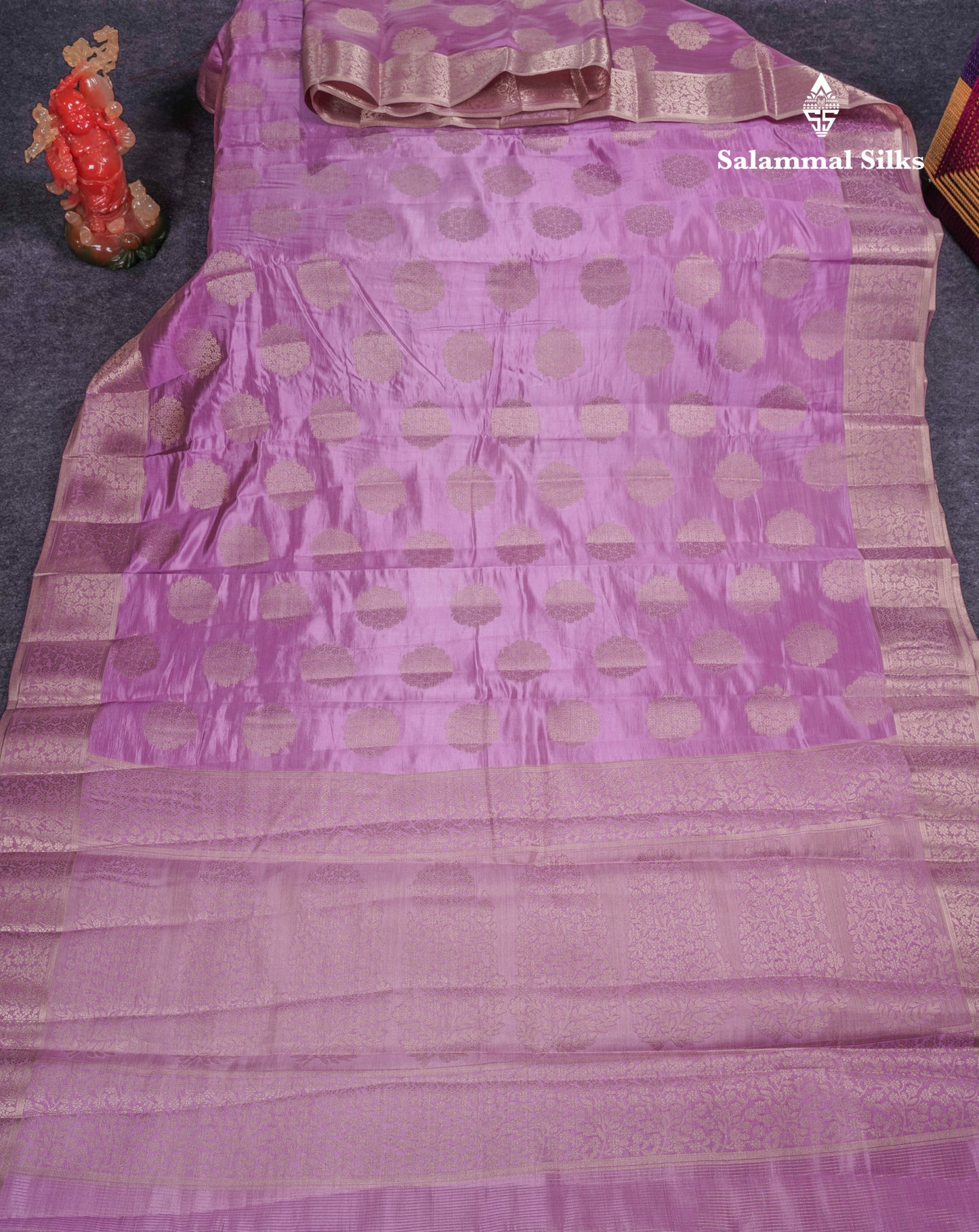 Beautiful Beige Semi Raw Silk Saree With Fancy Border