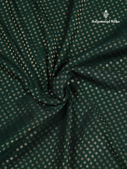 Beautiful Peacock Green Semi Georgette Saree With Fancy Border