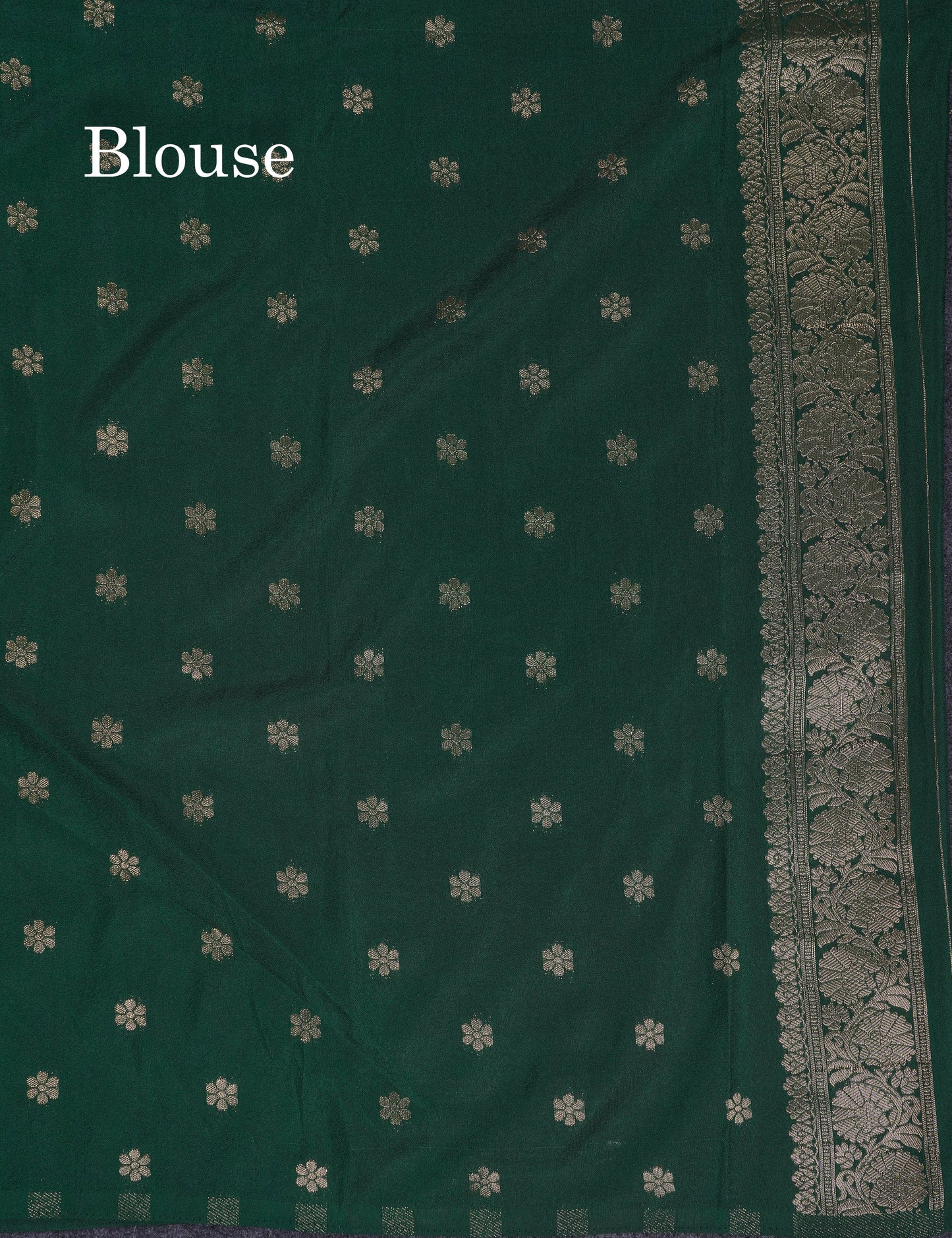 Beautiful Peacock Green Semi Georgette Saree With Fancy Border