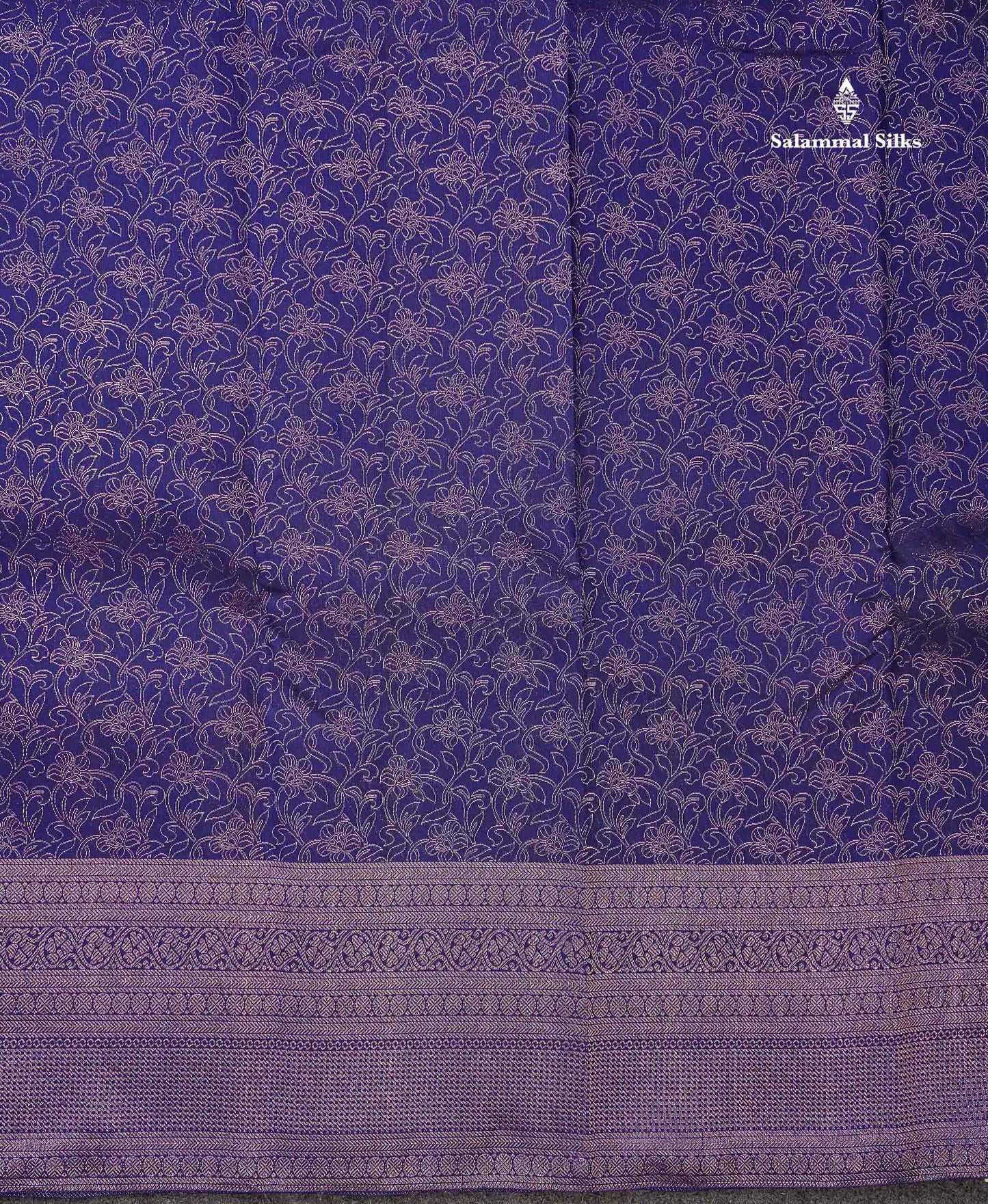 Beautiful Dual Tone Navy Blue Bridal Pure Kanjivaram Silk Saree With Traditional Border