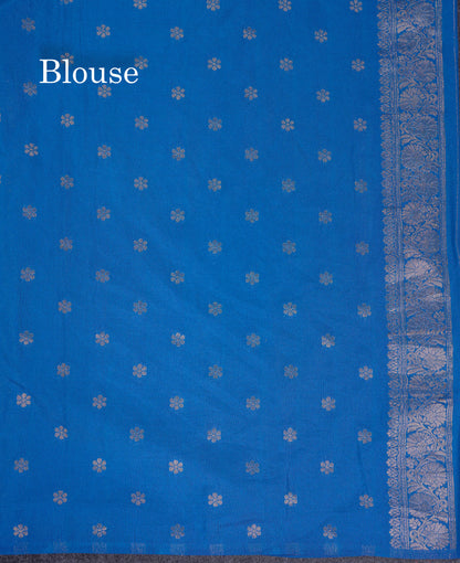Beautiful Peacock Green Semi Georgette Saree With Fancy Border