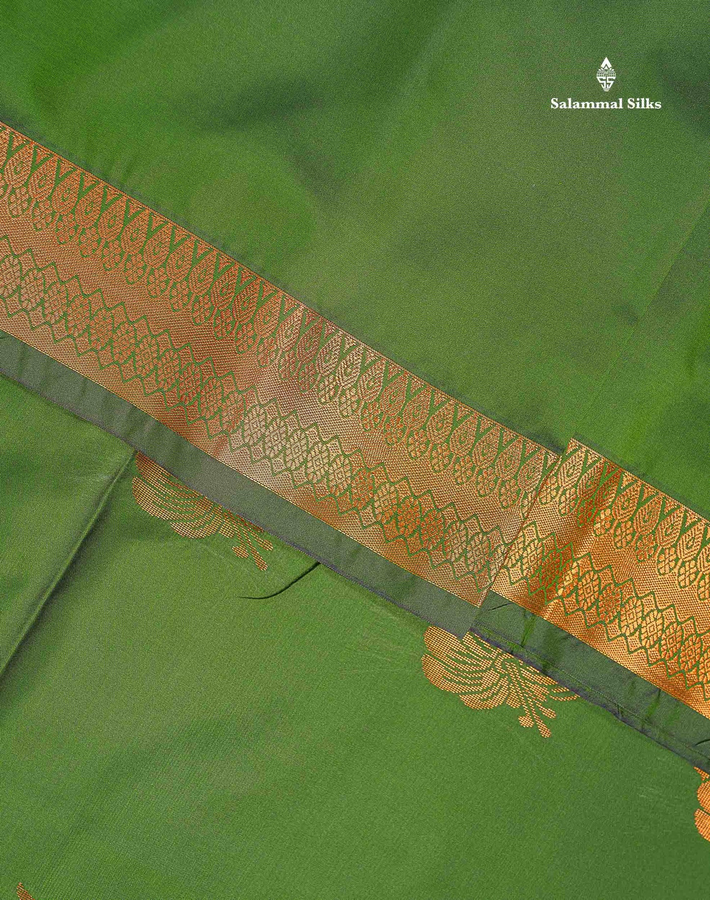 Beautiful Bottle Green Copper Zari Butta Semi Soft Silk Saree With Contrast Dark Purple Blouse