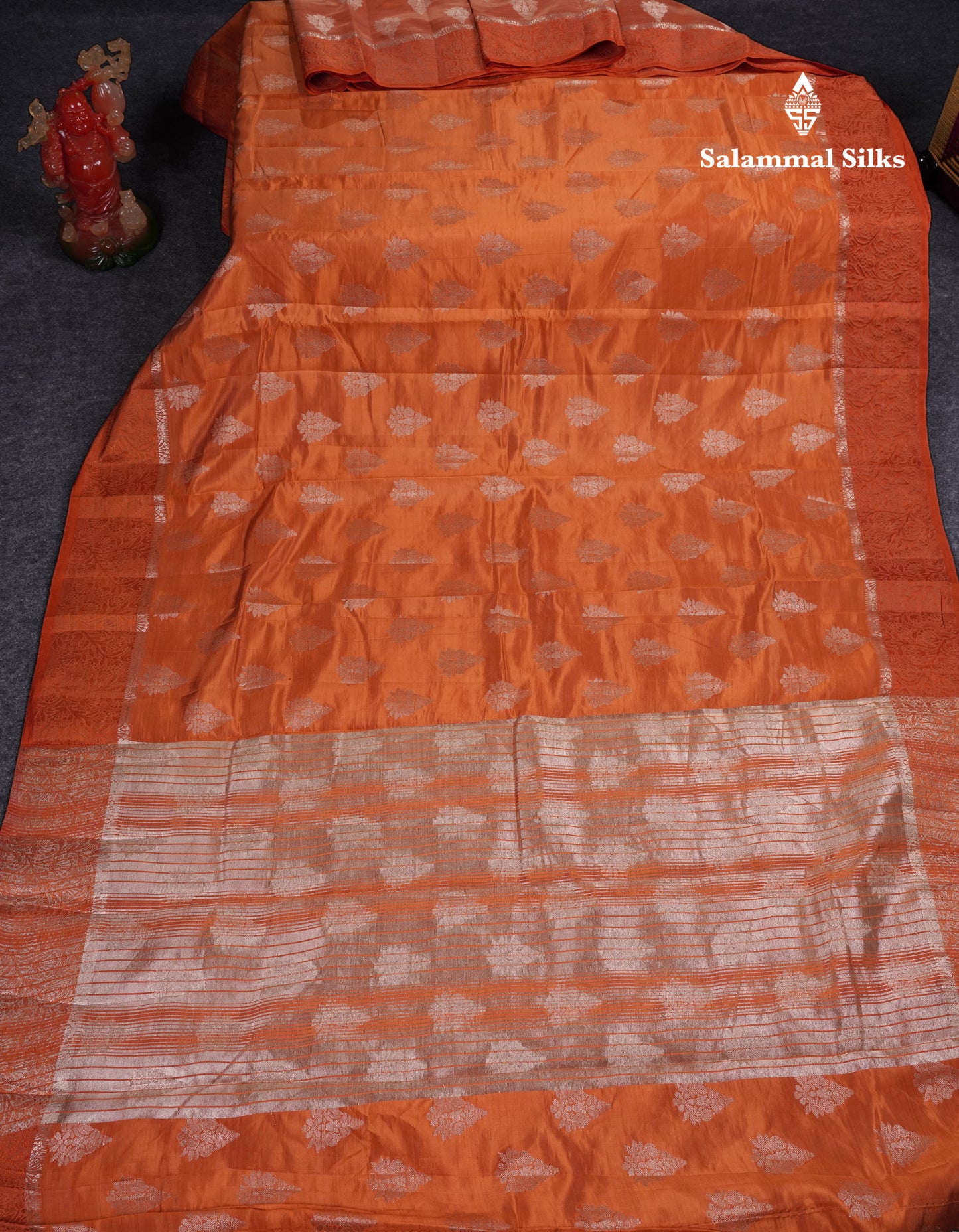 Beautiful Blue Semi Raw Silk Saree With Fancy Border