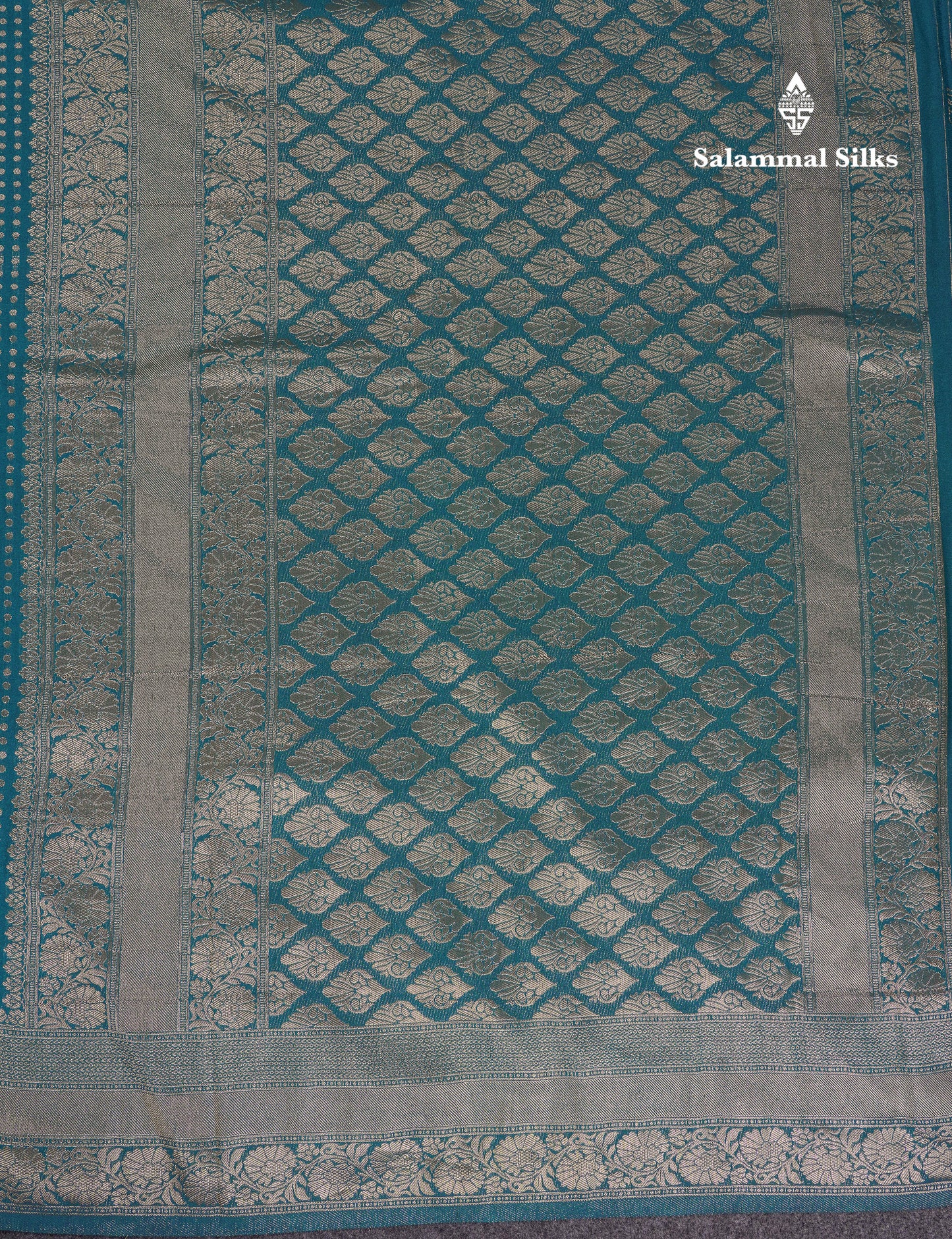 Beautiful Peacock Green Semi Georgette Saree With Fancy Border