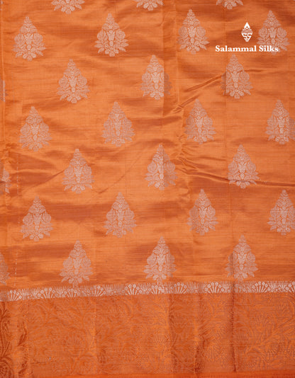 Beautiful Blue Semi Raw Silk Saree With Fancy Border