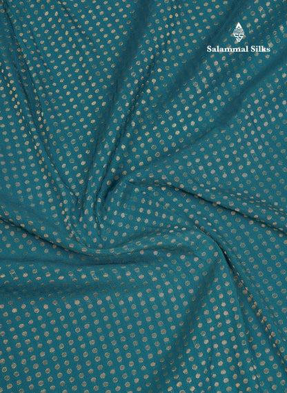 Beautiful Peacock Green Semi Georgette Saree With Fancy Border