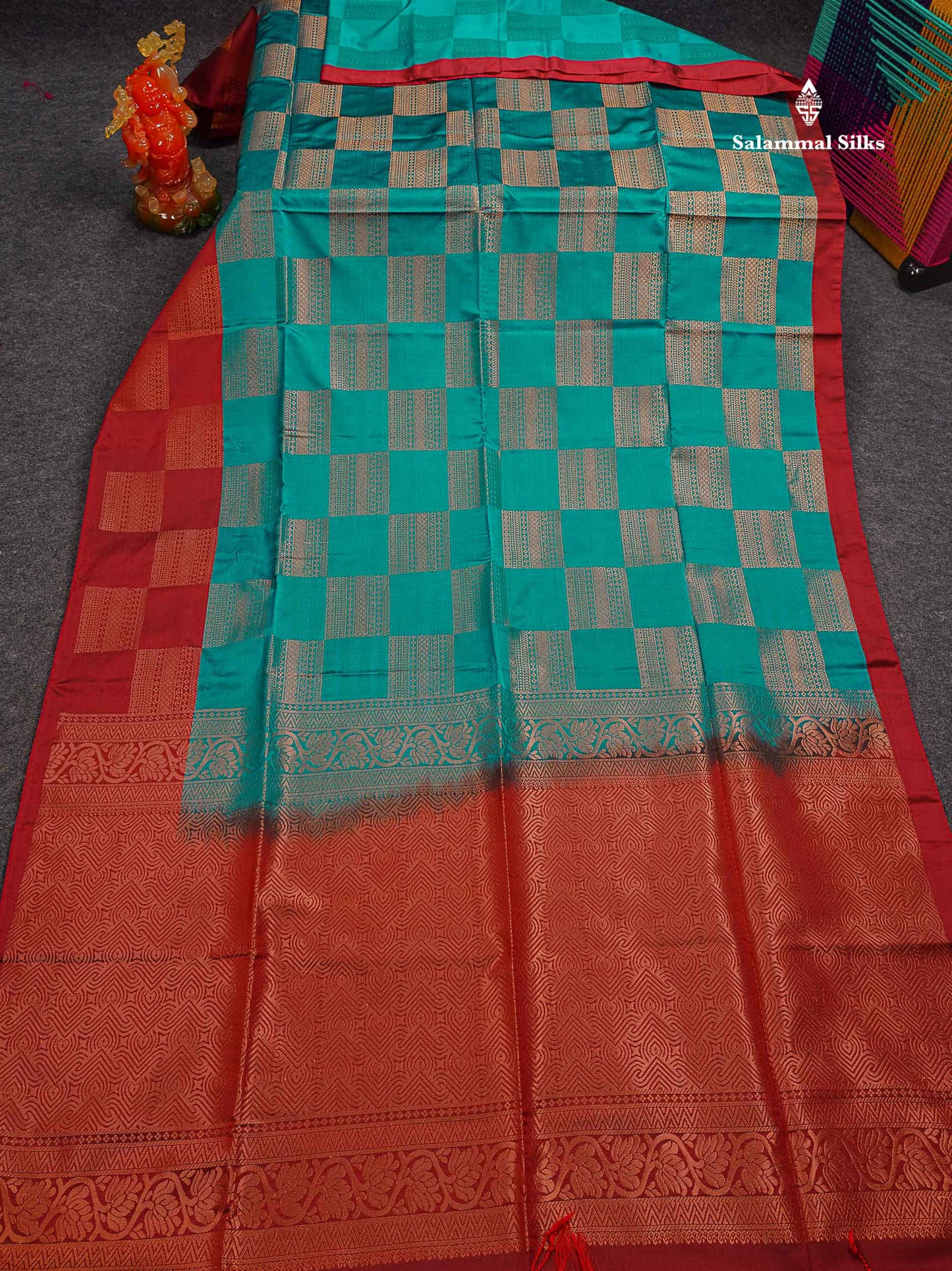 Beautiful Bottle Green Fancy Semi Soft Silk Saree With Contrast Maroon Blouse