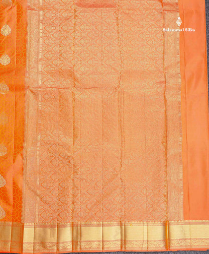 Pure Kanjivaram Silk Saree - Anandha Blue Colour Body Zari Butta With Medium Border