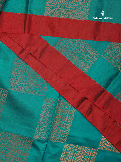 Beautiful Bottle Green Fancy Semi Soft Silk Saree With Contrast Maroon Blouse