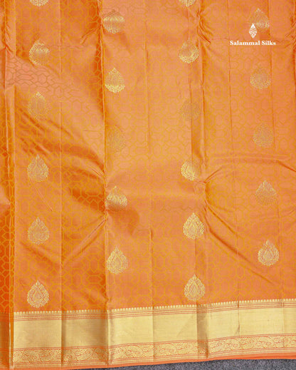 Pure Kanjivaram Silk Saree - Anandha Blue Colour Body Zari Butta With Medium Border