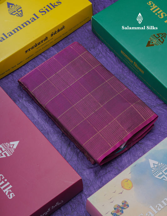 Magenta Fancy Pure Kanjivaram Silk Saree With Contrast Rexona Blouse