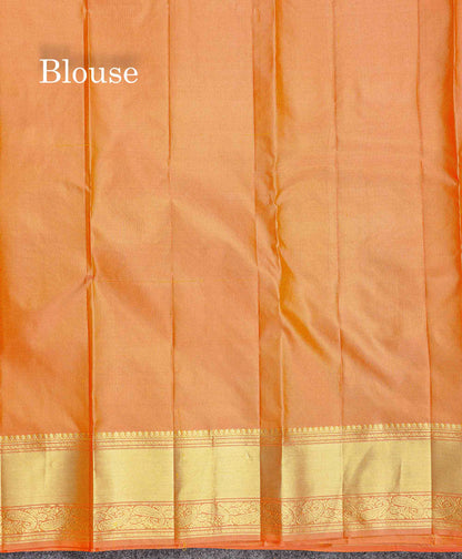 Pure Kanjivaram Silk Saree - Anandha Blue Colour Body Zari Butta With Medium Border