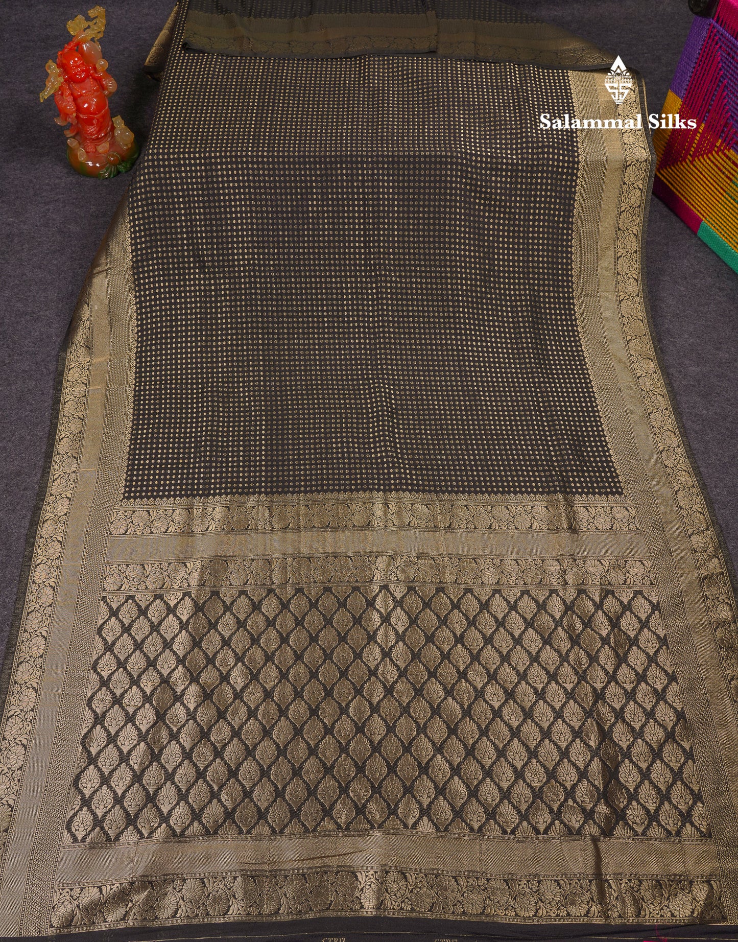 Beautiful Peacock Green Semi Georgette Saree With Fancy Border