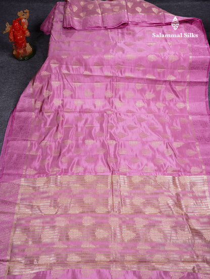 Beautiful Blue Semi Raw Silk Saree With Fancy Border