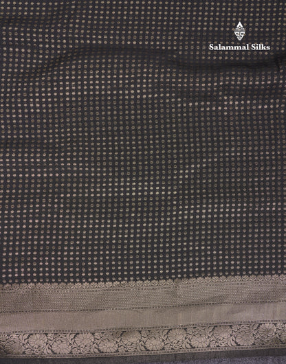 Beautiful Peacock Green Semi Georgette Saree With Fancy Border