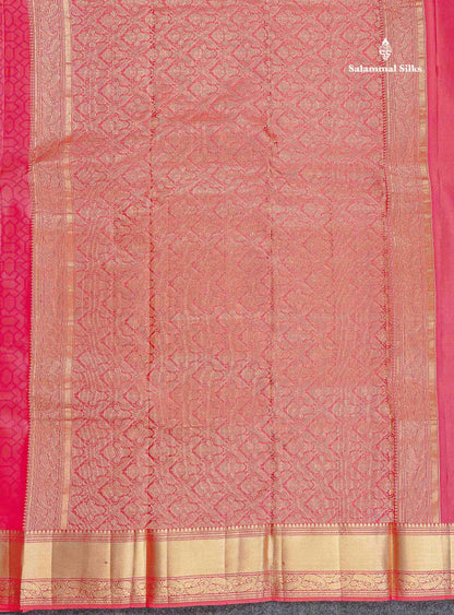 Pure Kanjivaram Silk Saree - Anandha Blue Colour Body Zari Butta With Medium Border