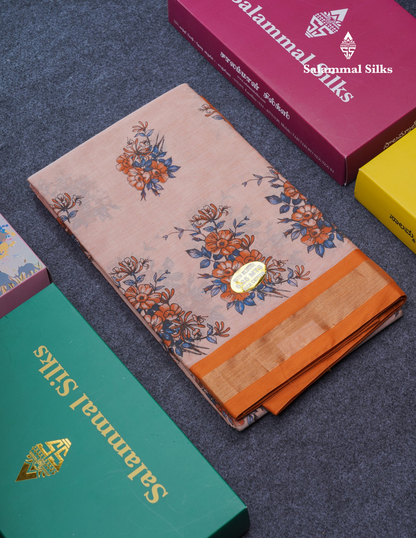 Light Elaichi Green Printed Pure Cotton Saree With Contrast Parrot Green Small Border