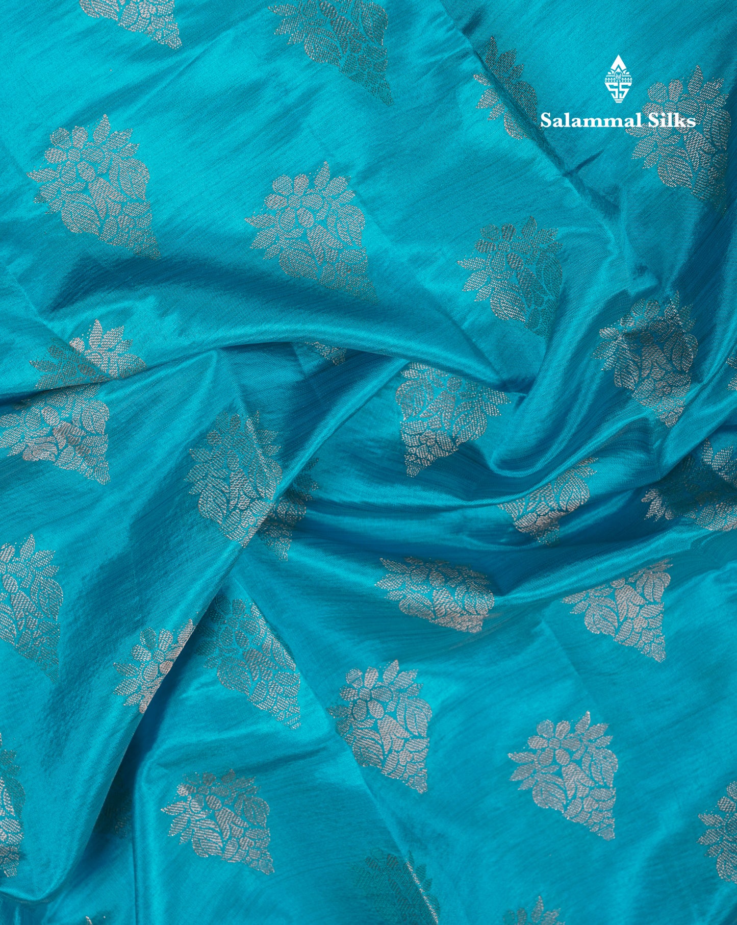 Beautiful Blue Semi Raw Silk Saree With Fancy Border