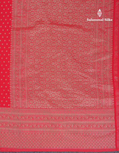 Beautiful Chilly Red Semi Georgette Saree With Fancy Border