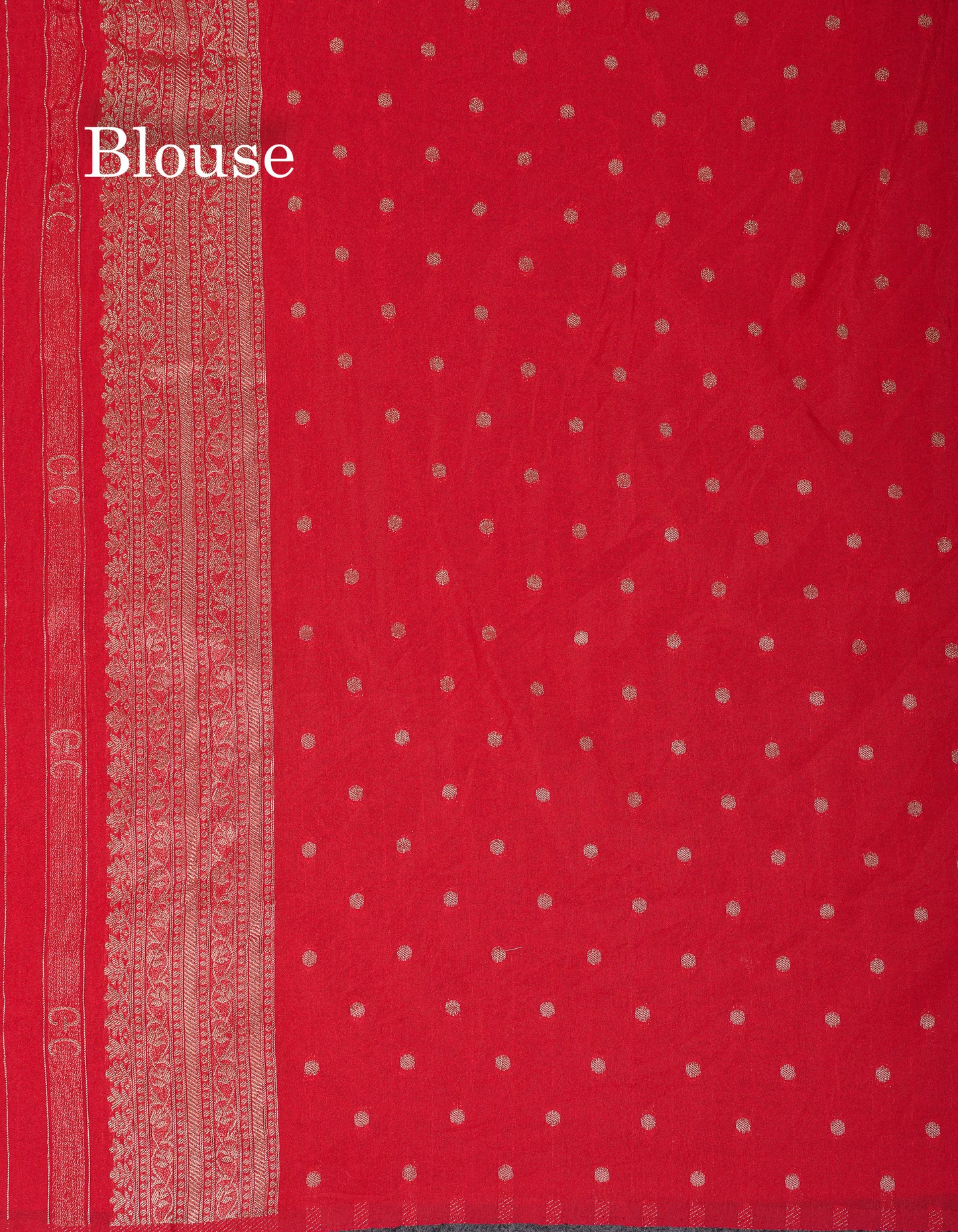Beautiful Chilly Red Semi Georgette Saree With Fancy Border