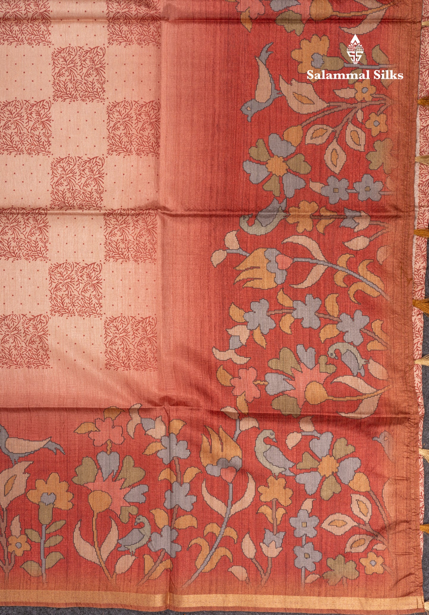 Pista Green Semi Tussar Fancy Saree With Small Ribbon Border