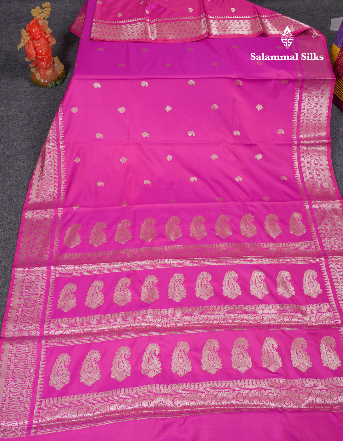 Beautiful Magenta Pink Fancy Semi Soft Silk Saree With Traditional Border