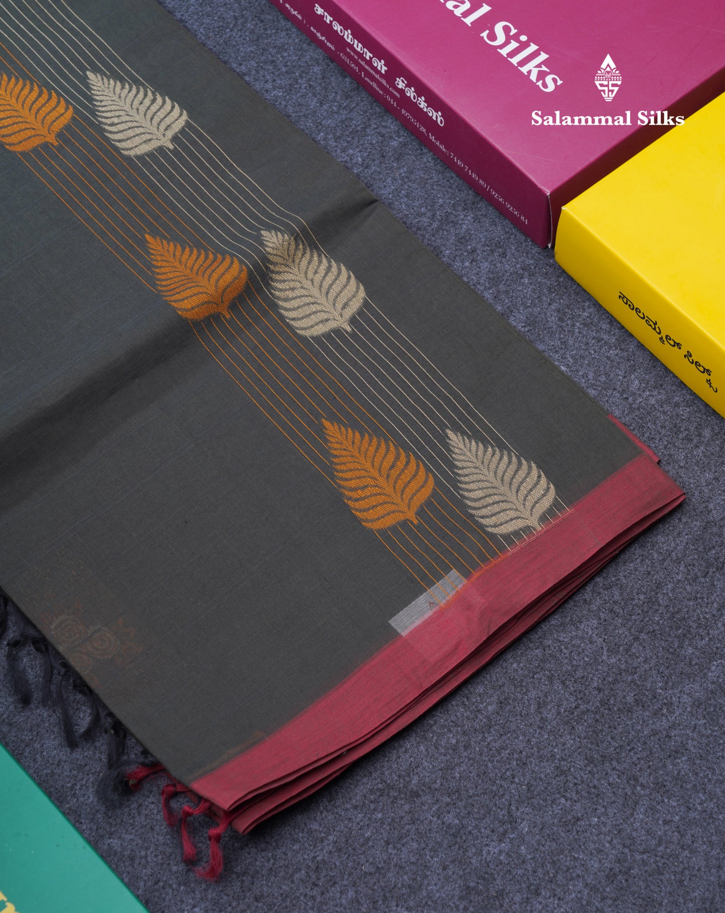 Dark Olive Green Beautiful Fancy Pure Cotton Saree With Small Maroon Border