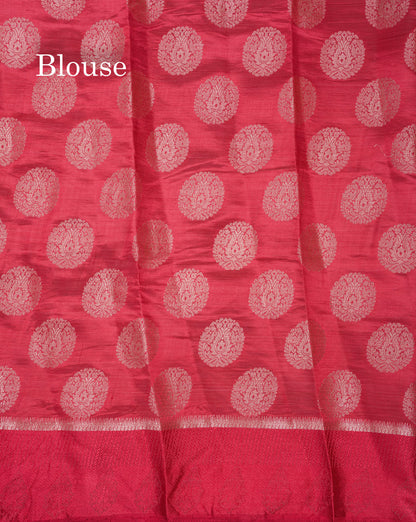 Beautiful Dual Tone Maroon Semi Raw Silk Saree With Fancy Border
