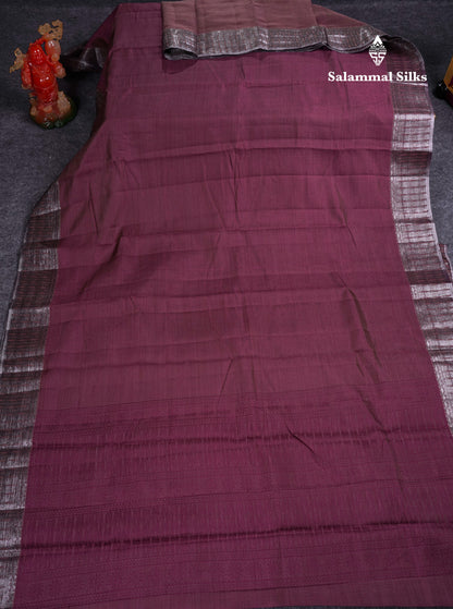 Beautiful Dark Brown Semi Raw Silk Saree With Fancy Border