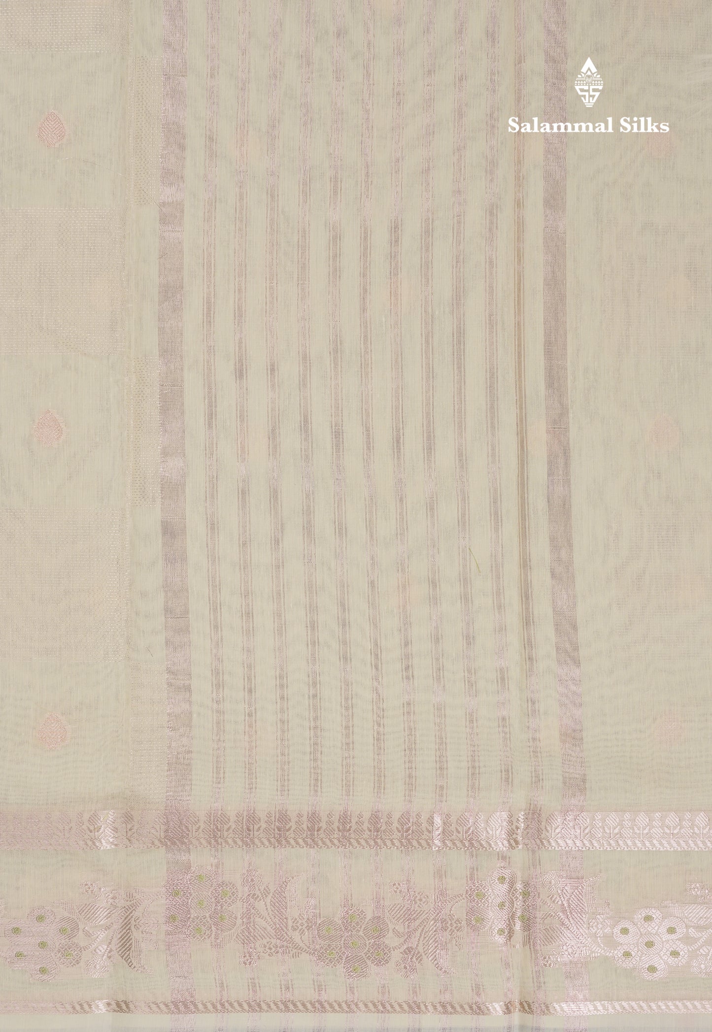 Beautiful Cream Sandal Cotton Mix Saree With Fancy Border