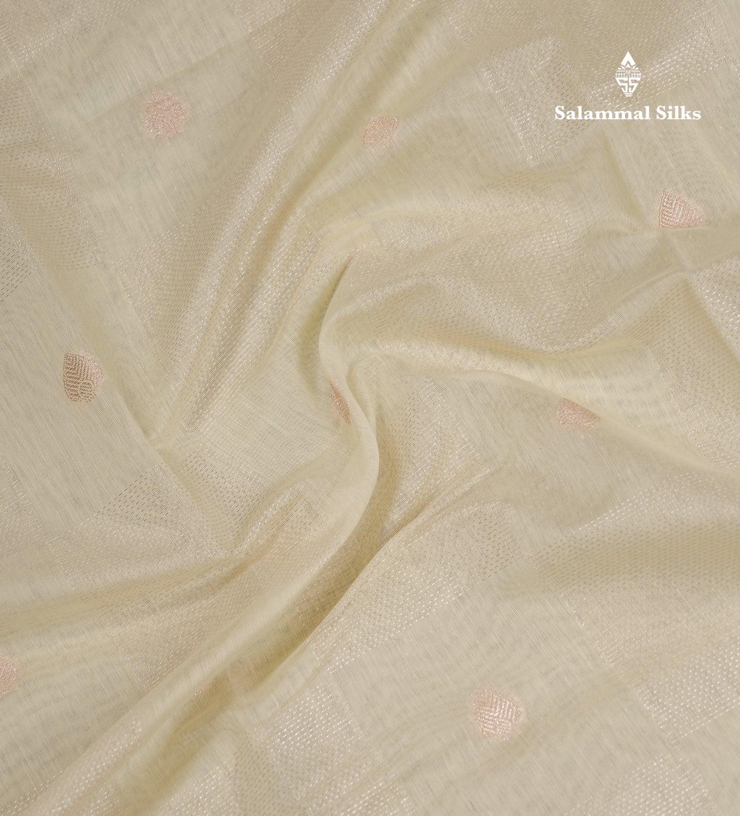 Beautiful Cream Sandal Cotton Mix Saree With Fancy Border