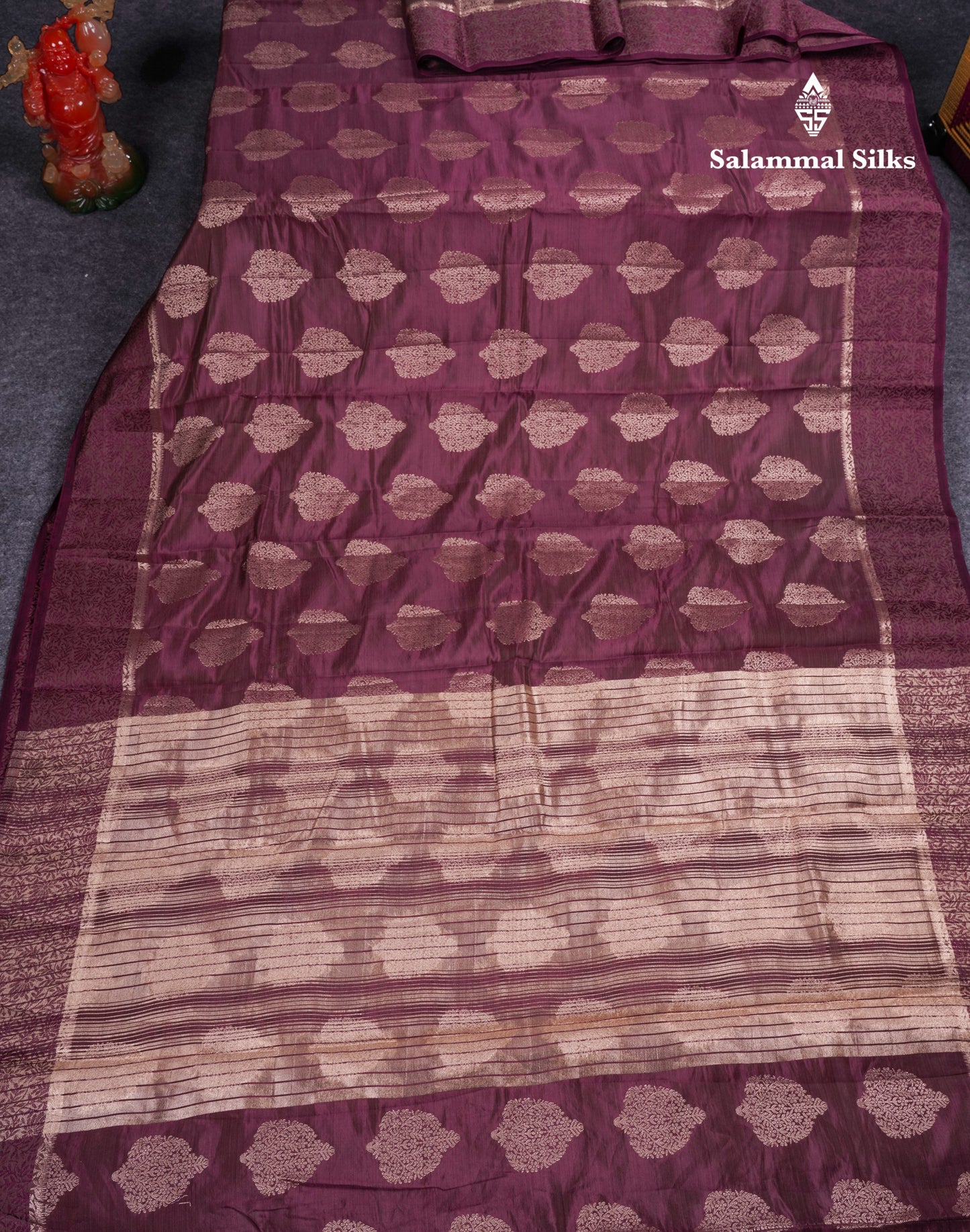 Beautiful Green Semi Raw Silk Saree With Fancy Border