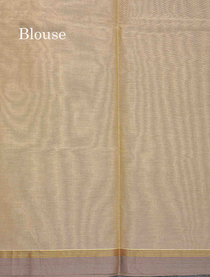 Pure Cotton Saree - Beige Colour Body Thread Butta With Blouse