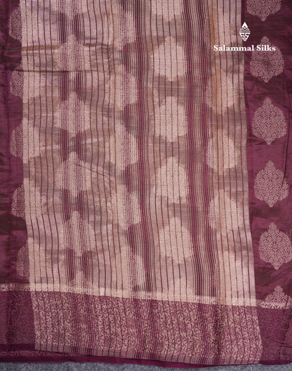 Beautiful Green Semi Raw Silk Saree With Fancy Border