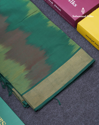 Beautiful Multicolour Colour Semi Silk Cotton Saree With Gold Zari Tissue Border