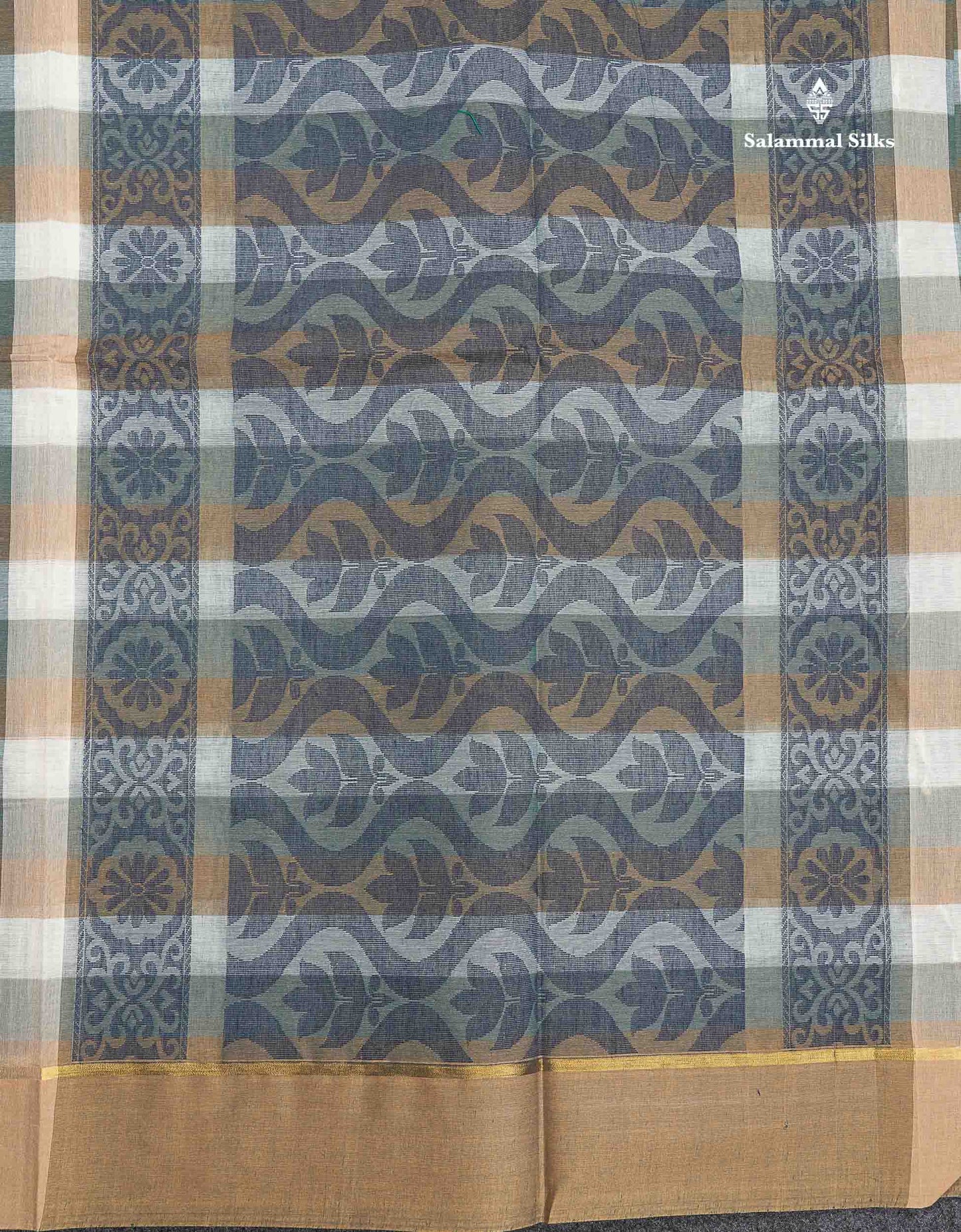 Pure Cotton Saree - Multicolor Body Checks With Thread Work Butta & Blouse