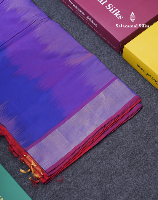 Beautiful Multicolour Colour Semi Silk Cotton Saree With Gold Zari Tissue Border
